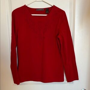 Liz Claiborne Vibrant Red Long Sleeve Top